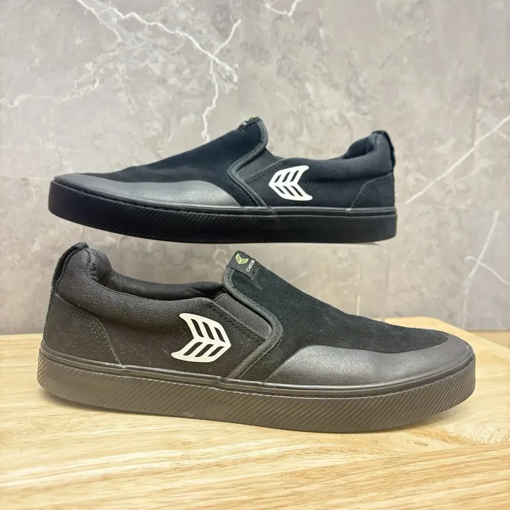 Cariuma Skate Pro Sneakers Men's Black Suede Slip On Shoes Size US 10 EU 43